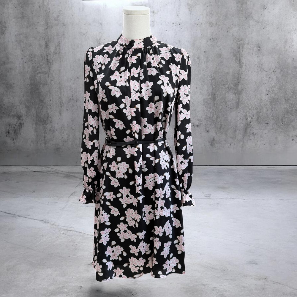 PAIPUER Black Pink Floral Cottagecore Floral Dress Romantic Academia Soft‎ Girl